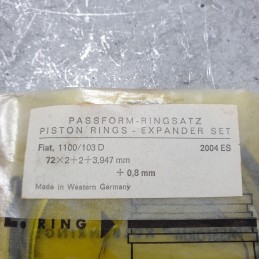 2004ES fasce elastiche anelli segmenti pistone Fiat 1100 103 bauletto 72x2+2+3,947 mm +0,8 mm