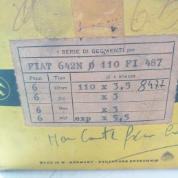 Fasce elastiche anelli segmenti pistoni Fiat 642N diam 110 mm  3,5+3+3+5,5