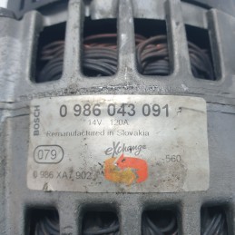 0986043091 alternatore 120A Renault Megane Scenic MK1 1.9 DCI RX4 75 KW 2000-03