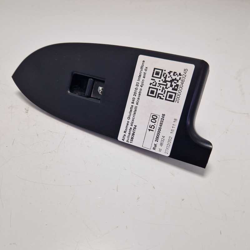 Alfa Romeo Giulietta 940 2010-20 Interruttore pulsante alzacristalli alzavetro 4pin ant dx 156094784
