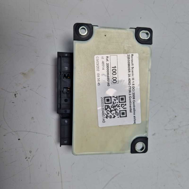 Renault Scenic III 1.5 DCI 2009 Centralina airbag 285589605R 28.4092-7706.3 Continental