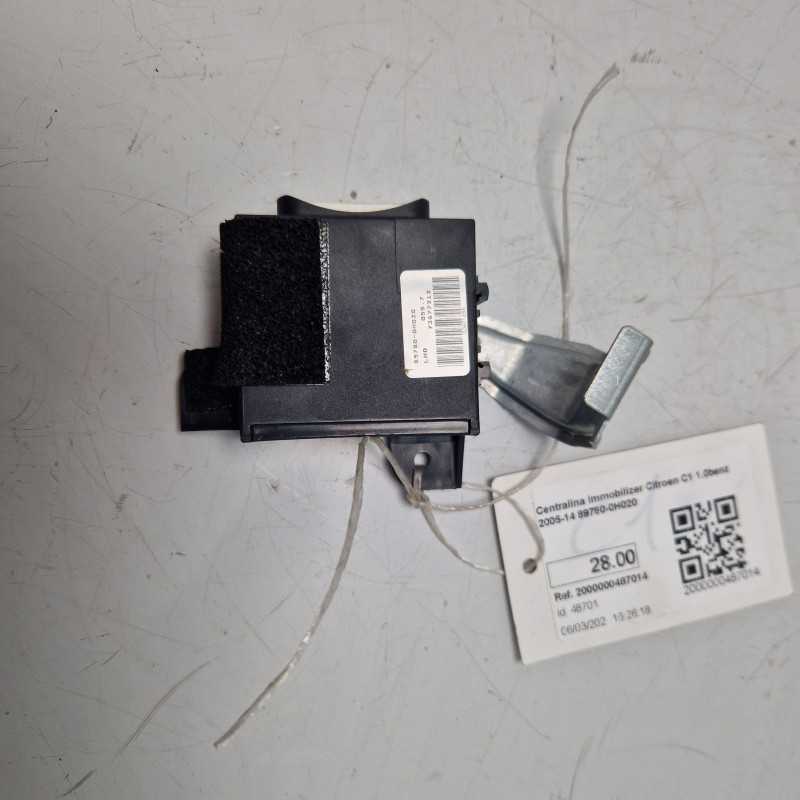 Centralina immobilizer Citroen C1 1.0benz 2005-14 89780-0H020