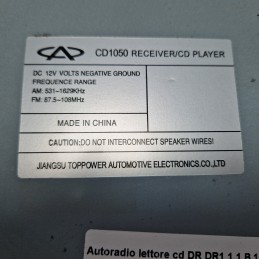 Autoradio lettore cd DR DR1 1.1 B 16V 50 KW 5P 2009-13 CD1050