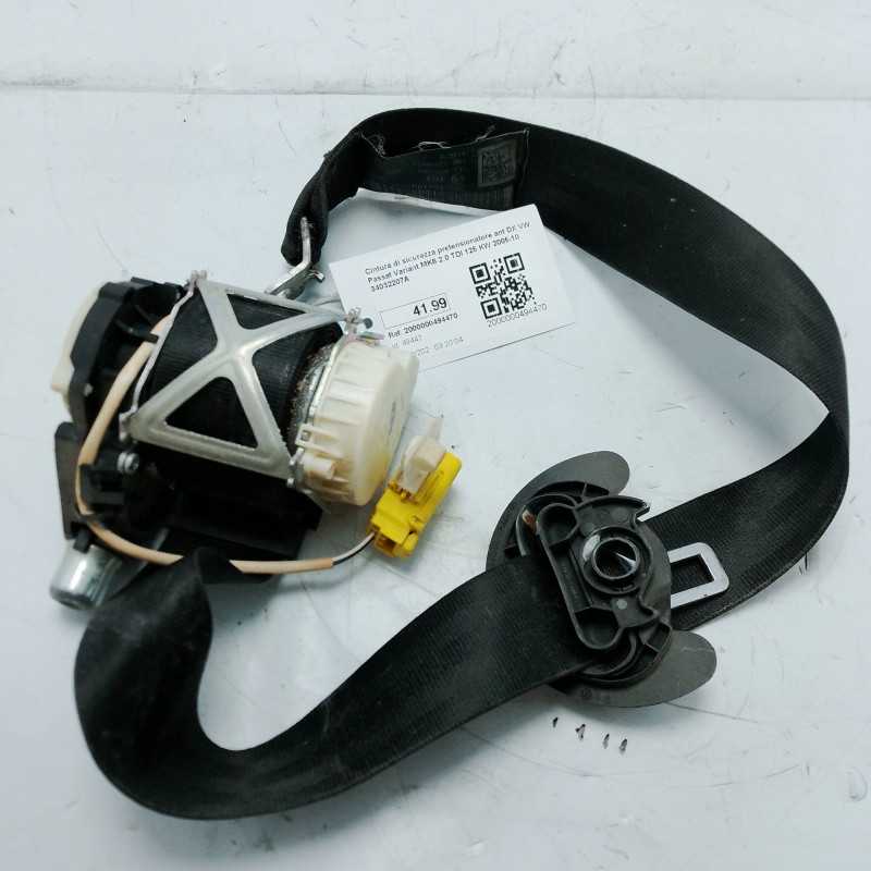 Cintura di sicurezza pretensionatore ant DX VW Passat Variant MK6 2.0 TDI 125 KW 2005-10 34032207A