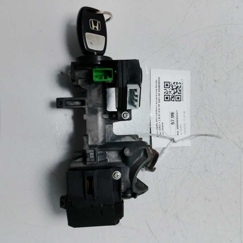 Blocchetto bloccasterzo accensione Honda Jazz MK2 1.2 B 57 KW 5P 2001-08 6039065530 con chiave