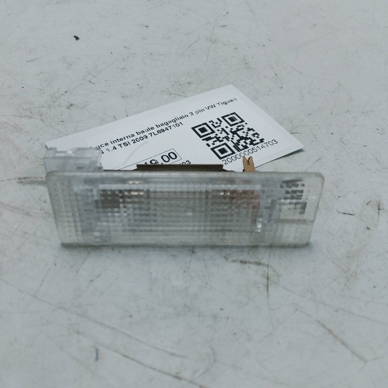 Luce interna baule bagagliaio 2 pin VW Tiguan 5N 1.4 TSI 2009 7L6947101