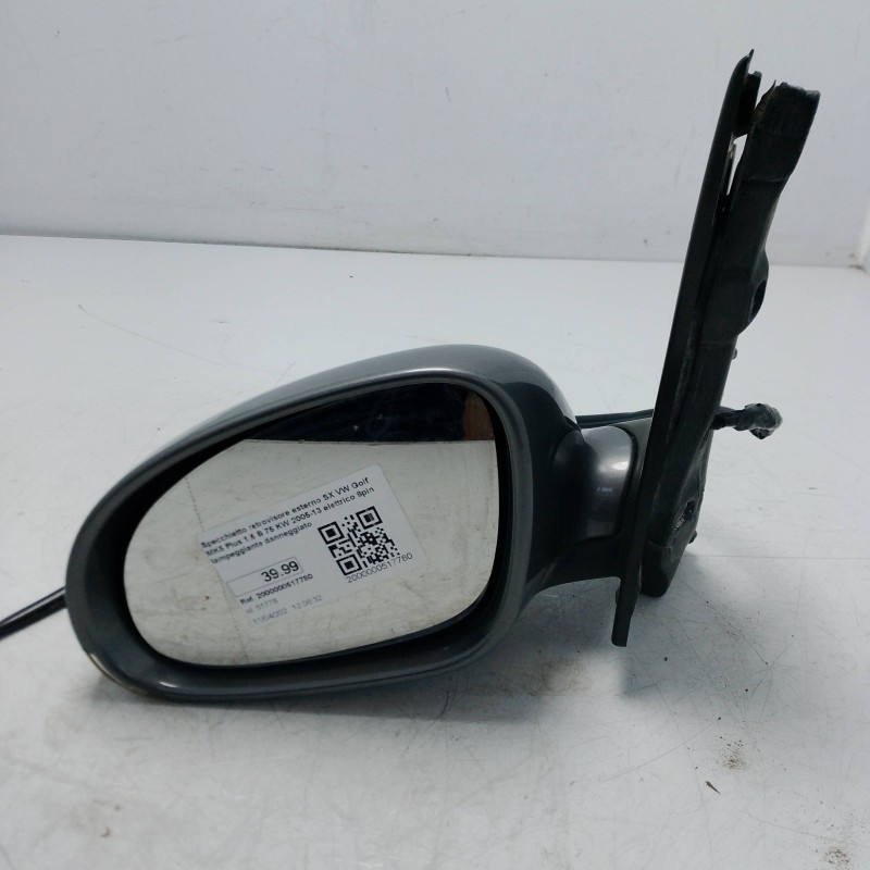 Specchietto retrovisore esterno SX VW Golf MK5 Plus 1.6 B 75 KW 2005-13 elettrico 6pin lampeggiante danneggiato