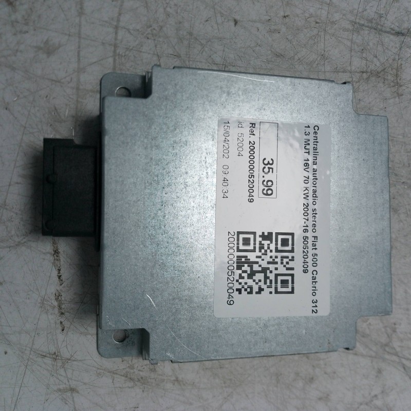 Centralina autoradio stereo Fiat 500 Cabrio 312 1.3 MJT 16V 70 KW 2007-16 50520409