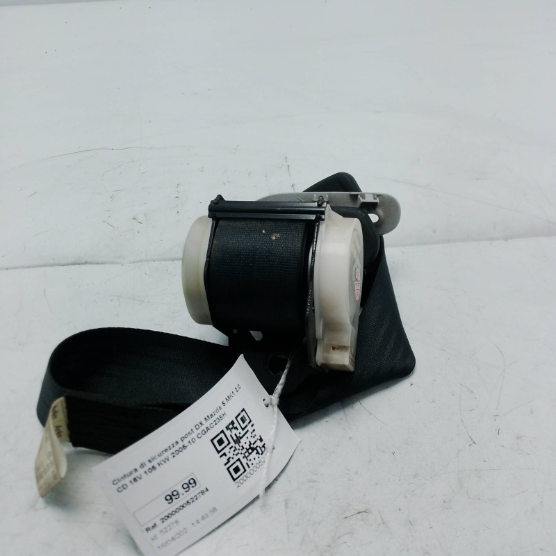 Cintura di sicurezza post DX Mazda 5 MK1 2.0 CD 16V 105 KW 2005-10 CGAC235H
