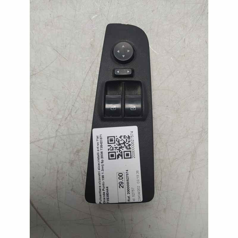 Pulsantiera alzavetri alzacristalli ant sx Fiat Grande Punto 199 1.3mtj 5p 2006 735423371 735380444