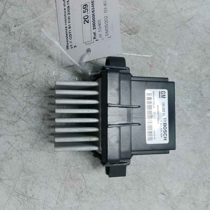 Resistenza resistore stufa Opel Astra J MK4 5P 1.7 CDTI 81 KW 2009-15 13503201 Bosch