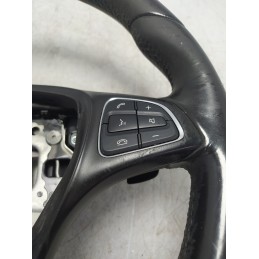 Volante con comandi in pelle Mercedes Classe C 180 W205 BlueTEC/d 2015 A0004605003 usurato