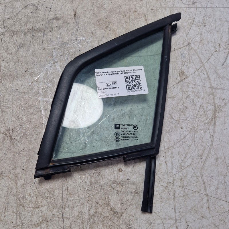 Vetro fisso triangolo portiera ant SX Chevrolet Spark 1.0 B 50 KW 2010-15 43R-000054