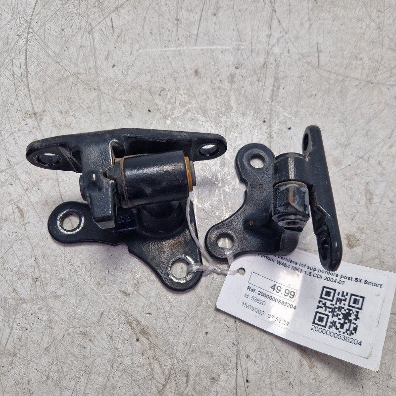Coppia cerniere inf sup portiera post SX Smart Forfour W454 MK1 1.5 CDI 2004-07