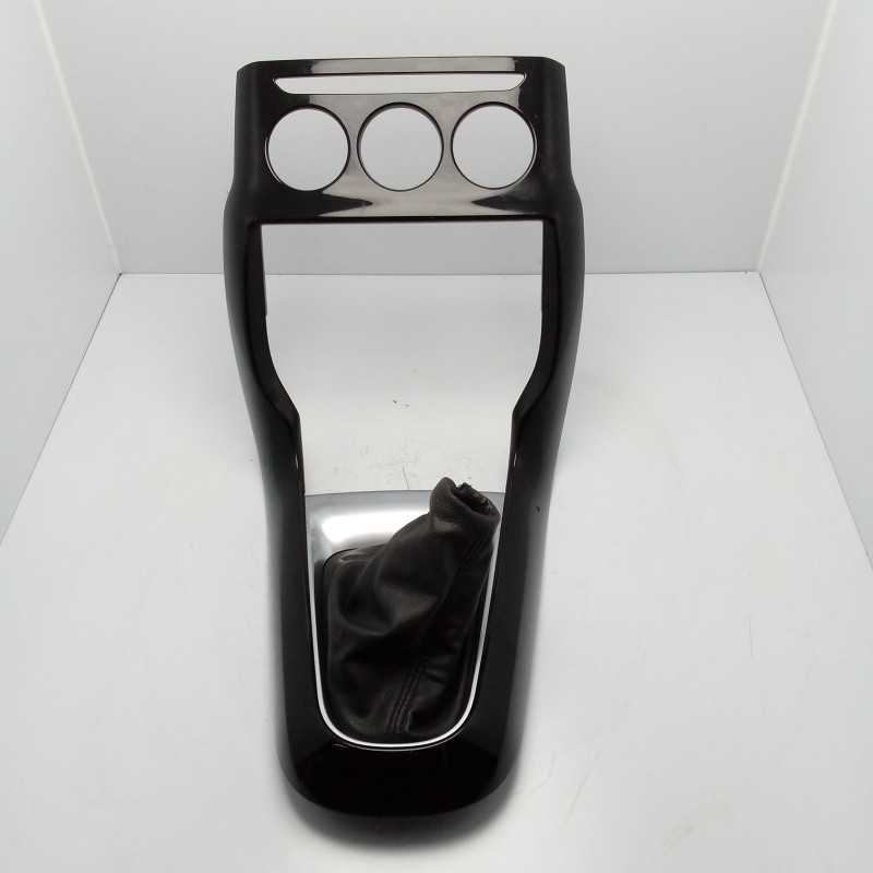 MASCHERINA TUNNEL CONSOLE CENTRALE LEVA CAMBIO FINITURA SURROUND NERO ARGENTO CON CUFFIA CITROEN C3 II SC 2009-16 96870055