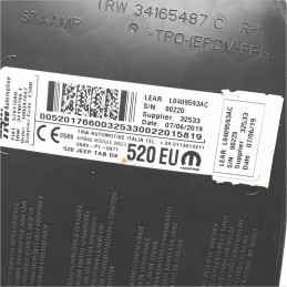 AIRBAG SEDILE ANTERIORE LATERALE DESTRO FIAT 500 X Serie 52017660 (15) 2018