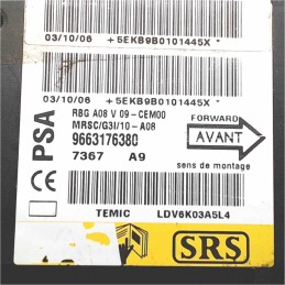 9663176380 CENTRALINA AIRBAG ECU MODULO CRASH BAG PEUGEOT 1007 2007