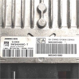 9662685480 5WS40409C-T 9653451880 CENTRALINA MOTORE MODULO DI CONTROLLO SIEMENS PEUGEOT 1007 1.4  D 2007