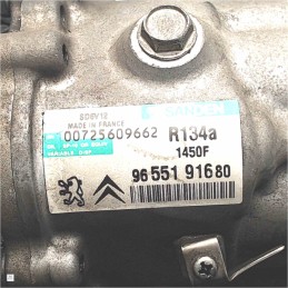 9655191680 Compressore aria condizionata clima A/C Peugeot 1007 Citroen C3 1.4hdi 2004-11 2PIN