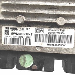 9647202380 9643455080 Centralina modulo di controllo Siemens motore Citroen C3 1.4 hdi 68cv