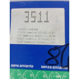 GANASCE FRENO POSTERIORI CITROEN C22 C25 1981 FIAT DUCATO 1981-86 PEUGEOT J5 1981 TALBOT EXPRESS 1983 EBK3511