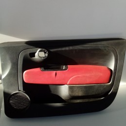 Tappezzeria in pelle nera-rosso completa di pannelli portiera Fiat 500 ABARTH 595 2012-16